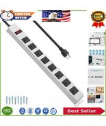 Wall Mountable 8 Outlet Metal Power Strip - 6FT Cord, Overload Switch In... - $701.41 MXN