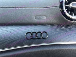 1x 3D 4 Ring Audi Logo (Black) Dashboard Emblem Badge Interior Exterior - $12.73