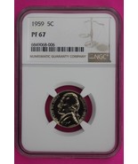 1959 PF 67 Thomas Jefferson Nickel NGC Certified Graded Authentic Slab 1323 - $508.04 MXN