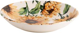 9.5&quot;D Vintage Sunflower Design Round Pasta Bowl Set of 6 Made in Portugal - £63.89 GBP