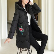 Fashion Ethnic Embroidered Jacket Women Warm Loose Long Overcoat Windproof Hoode - £43.04 GBP
