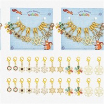 Snowflake Sparkle Stitch Markers - 24 Pcs Rhinestone Crochet Charms with Lobster - £25.19 GBP