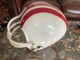 Vintage 1960s Childrens Youth Sized Football Helmet RARE red white - £54.60 GBP