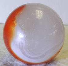 #16556m Large .99 Inches Vintage Akro Agate Corkscrew Shooter Marble - £20.25 GBP