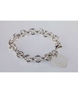 Tiffany &amp; Co. Sterling Silver Blank Heart Tag Charm Bracelet Retails - $430.58 CAD