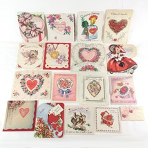 Lot of Vintage 1950s Valentine Day Cards Hearts Written In Valentines Floral - £13.28 GBP