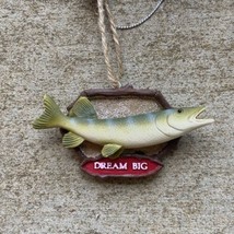 Midwest  Dream Big Christmas Ornament  Fish on Plaque Fishing - £6.78 GBP