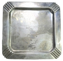 RARE Vtg RETRONEU Quattro Art Deco Stainless Steel Square Platter Tray 1... - $54.99
