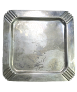 RARE Vtg RETRONEU Quattro Art Deco Stainless Steel Square Platter Tray 1... - $54.99
