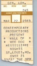 Vintage Wall Of Voodoo Ticket Stub March 22 1983 St. Louis Missouri - £27.68 GBP