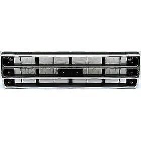 Grille For 89-91 Ford F-150 F-250 Chrome Shell w/ Silver Insert Plastic - £78.62 GBP