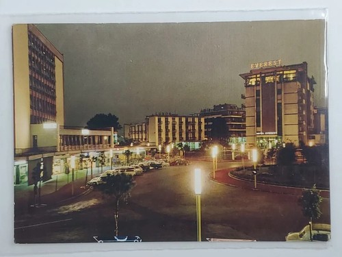 Postcard Lido Di Jesolo Nember Square by Night Italy Posted Writing Stamp - $5.75