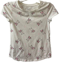 Justice  Girls Size 8 T shirt Short Sleeve Round Neck Chihuahua Pink White Dog - £4.42 GBP