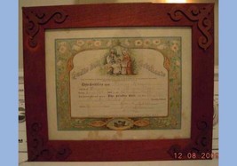 1905 Victorian Cradle Certificate Wood Frame Chocalica?Pa Florene Ream Church - £52.89 GBP