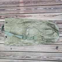 Vintage Vietnam Era US Military Army Olive Green Cotton Duck Canvas Duffle Bag - $37.97