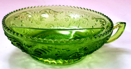 Vintage Colony Lime Green Scroll Swag Sandwich Glass 2 Section Double Di... - £15.97 GBP