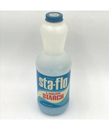 Vintage Staley Sta Flo Liquid Laundry Starch 32 oz Bottle Metal Cap Half... - £10.94 GBP