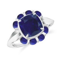 Kicky &amp; Perky 925 Sterling Silver Knife Edge Iolite Halo Ring Jewelry Fo... - $1,730.73 MXN