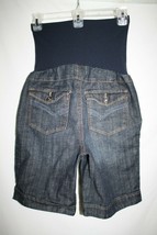 American Star Maternity MEDIUM Blue Jean Shorts Denim Flap Pockets Full Panel - £9.26 GBP
