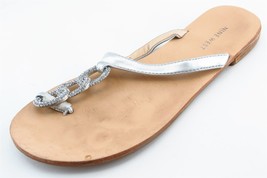 Nine West Flip Flops Silver Synthetic Women Shoes Size 7.5 Medium - £15.87 GBP