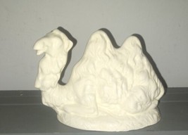 Vintage Ceramic Atlantic Mold Resting Camel Nativity Bisque White Figuri... - $16.99