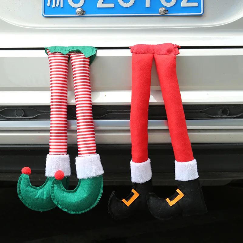 Christmas Elf Santa Legs Car Accessories Christmas Decor For Home Xmas Tree - £10.61 GBP