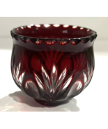 Bohemian red cut Crystal  votive candle holder - $18.95