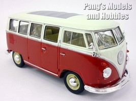 1963 Volkswagen  VW T1 (Type 2) Bus Van 1/24 Scale Diecast Model - RED - £27.12 GBP