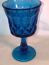 Blue Prespective 6.5 Inch Goblet Depression Glass - £15.79 GBP