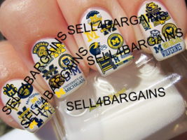 62 NEW 2023 MICHIGAN WOLVERINES LOGOS》31 DIFFERENT DESIGNS Nail Decals - £24.24 GBP