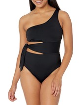 MSPR $120 La Blanca One Shoulder Mio One Piece Swimsuit, Black Size 10 - £19.09 GBP