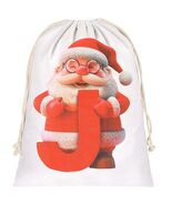 CCINEE Canvas Santa Sack Personalized Letter J Drawstring Red 27x20in - $215.13 MXN