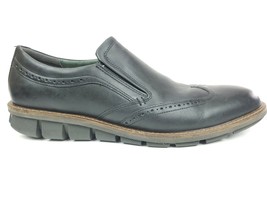 ECCO Mens Jeremy Black Slip On Brogue Wingtip Loafer Shoes, Sz EU 46 US ... - $59.35