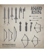 3D Printed Asgard Rising Sword and Bow Weapon Set 4 - 32mm D&amp;D - €9,27 EUR+