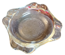 Vintage MCM  Heavy Glass 4 Cigar Clear Ashtray 7&quot; - £9.24 GBP