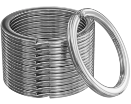 10-PACK Key Rings - Nickel Plated Heavy Duty Steel - Extra Large 1.25&quot; D... - $6.99