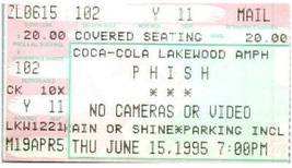 Phish Concert Ticket Stub June 15 1995 Atlanta Georgia - $46.41