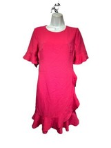 karl lagerfeld pink ruffle crepe Flounce Sheath dress Size 2 - £31.54 GBP