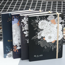 Vintage Flower Hard Cover Journal Notebook Lined Writing Diary 256 Pages Bandage - £22.44 GBP
