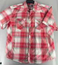 Buckle BKE Shirt Mens XL Athletic Fit Red Plaid Pearl Snap Western Cowbo... - £17.00 GBP