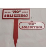 NO SOLICITING Combo, Yard &amp; Door Signs, (with mini suction cup included) - $279.28 MXN