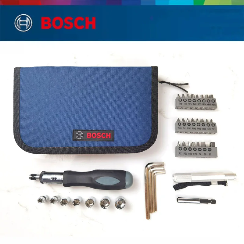 Bosch Ratchet Screwdriver 38Pcs Kit Screwdriving and Socket Set Household Hand T - £71.26 GBP