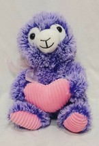 Purple Lama Heart Bow 8&quot;  Plush Stuffed Animal Dan Dee Collectors 2021 Pink - £17.49 GBP