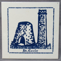 6x6&quot; Decorative Tile St. Croix Virgin Islands souvenir 1970&#39;s Sugar Mill Stone - £11.72 GBP