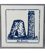 6x6&quot; Decorative Tile St. Croix Virgin Islands souvenir 1970&#39;s Sugar Mill... - $15.70