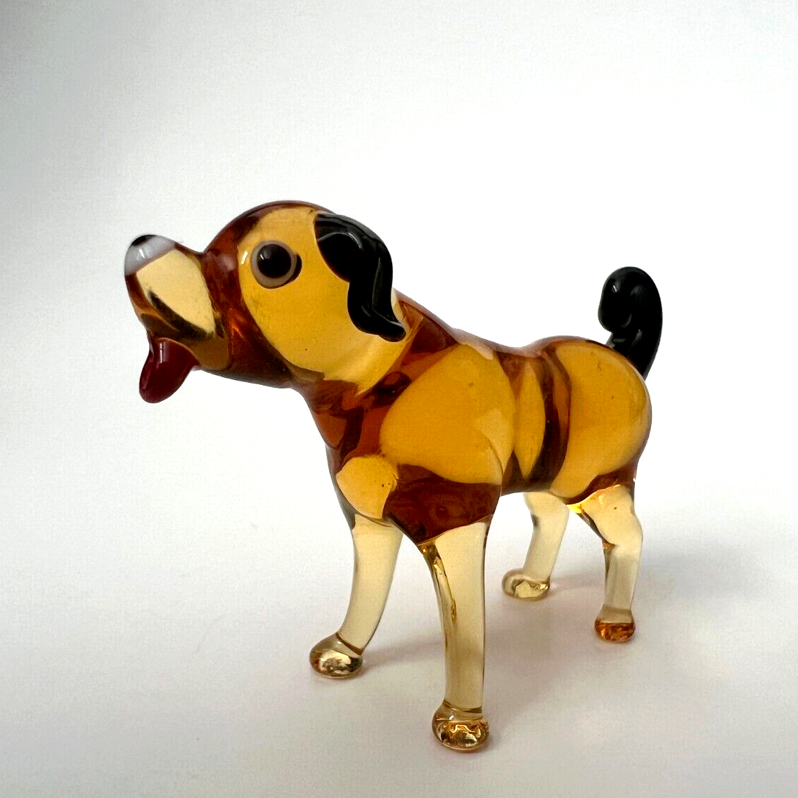 Primary image for New Collection! Murano Glass, Handcrafted Big Size Brown Puppy Figurine, Size 2