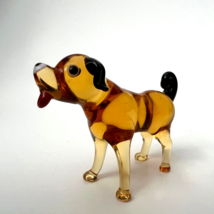 New Collection! Murano Glass, Handcrafted Big Size Brown Puppy Figurine, Size 2 - £22.02 GBP