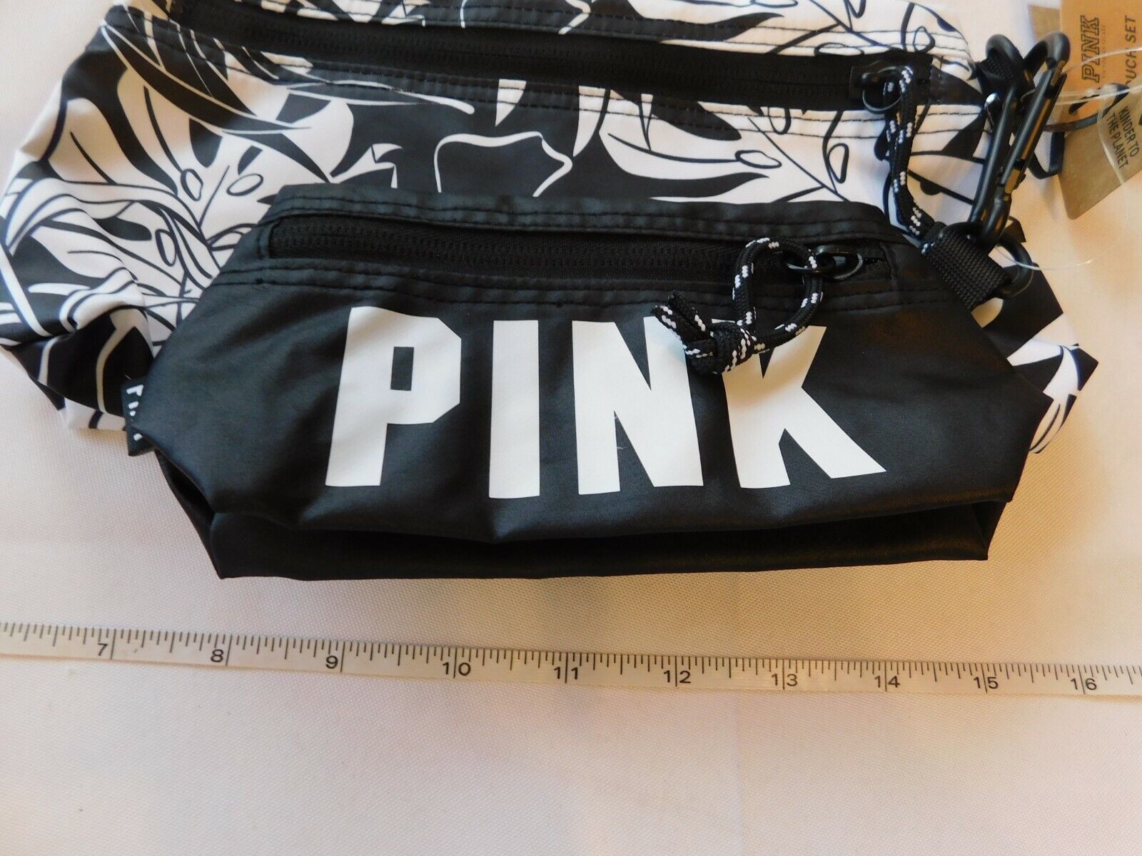 Pink by Victoria's Secret Women's Ladies Pouch Set of 2 Case Cosmetic Bag NEW - $18.01