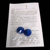 Lot 2 Small Buttons Vintage Silk Covered Dark Blue 11 mm Diameter Shank - £3.73 GBP