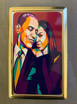 Obama Art 44th President D3 Silver Case / Metal Wallet Card Money Holder - £13.38 GBP